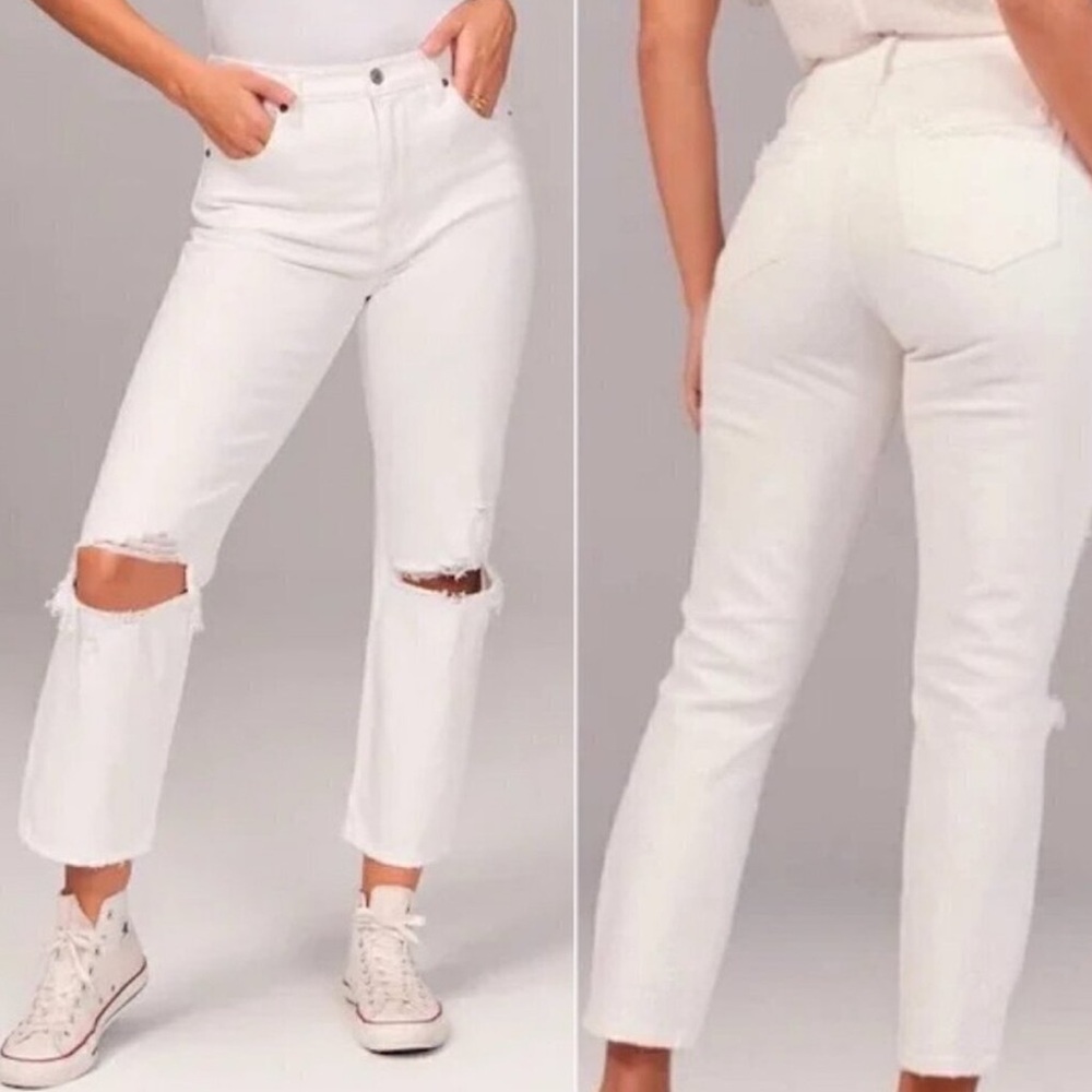 Abercrombie Ankle High Rise Straight Jeans